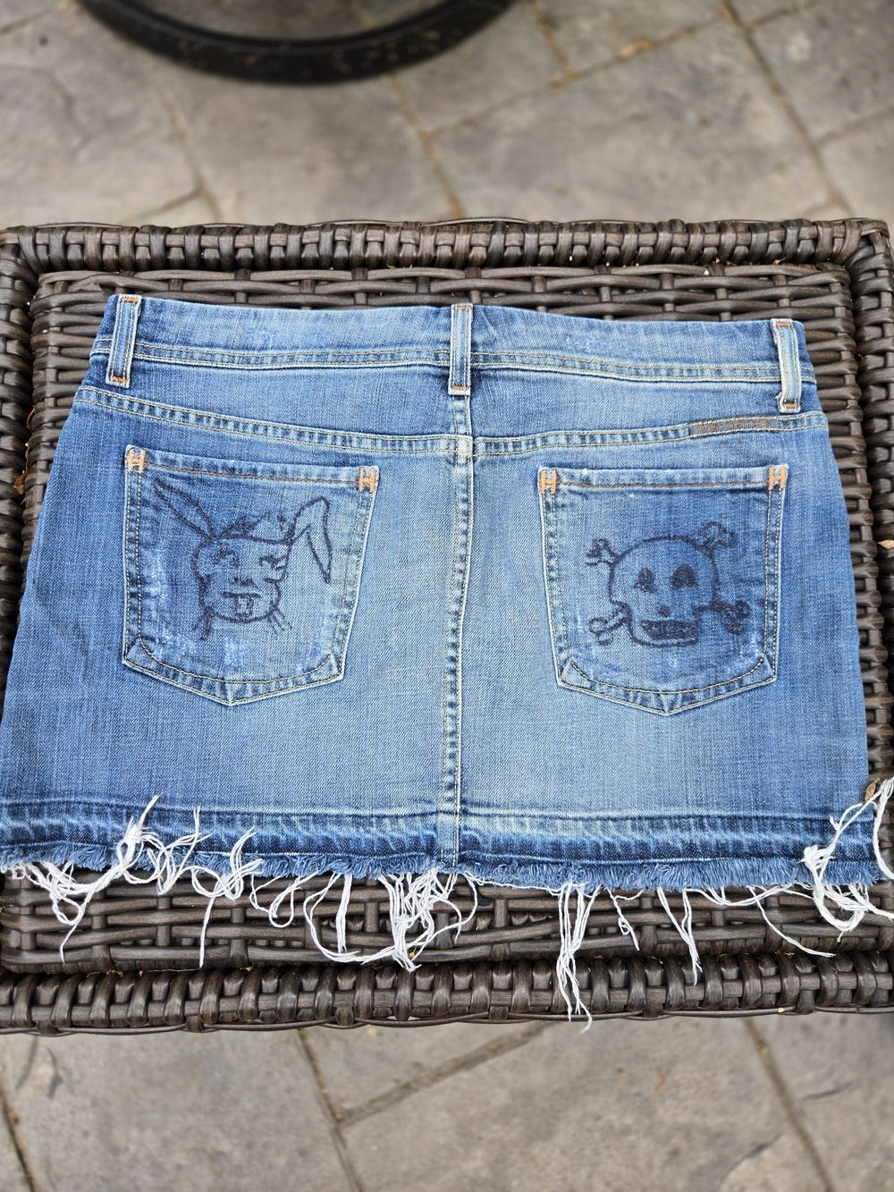 Citizens Of Humanity Denim Mini Skirt with Pocket Graphics - Blue